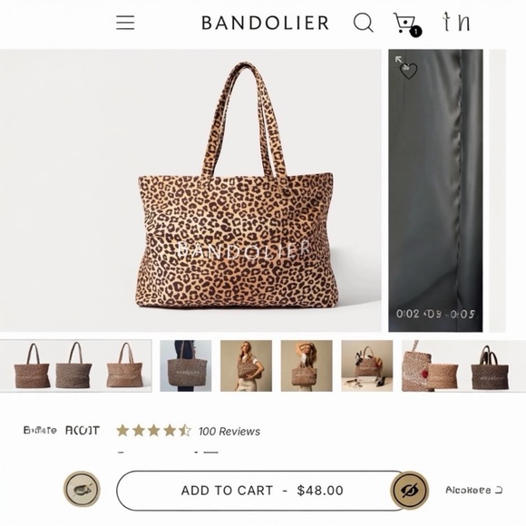 BANDOLIER Leopard Tote NWT MSRP $48 - Picture 6 of 6
